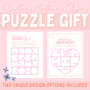 Mother's Day Printable Coloring Puzzle Gift